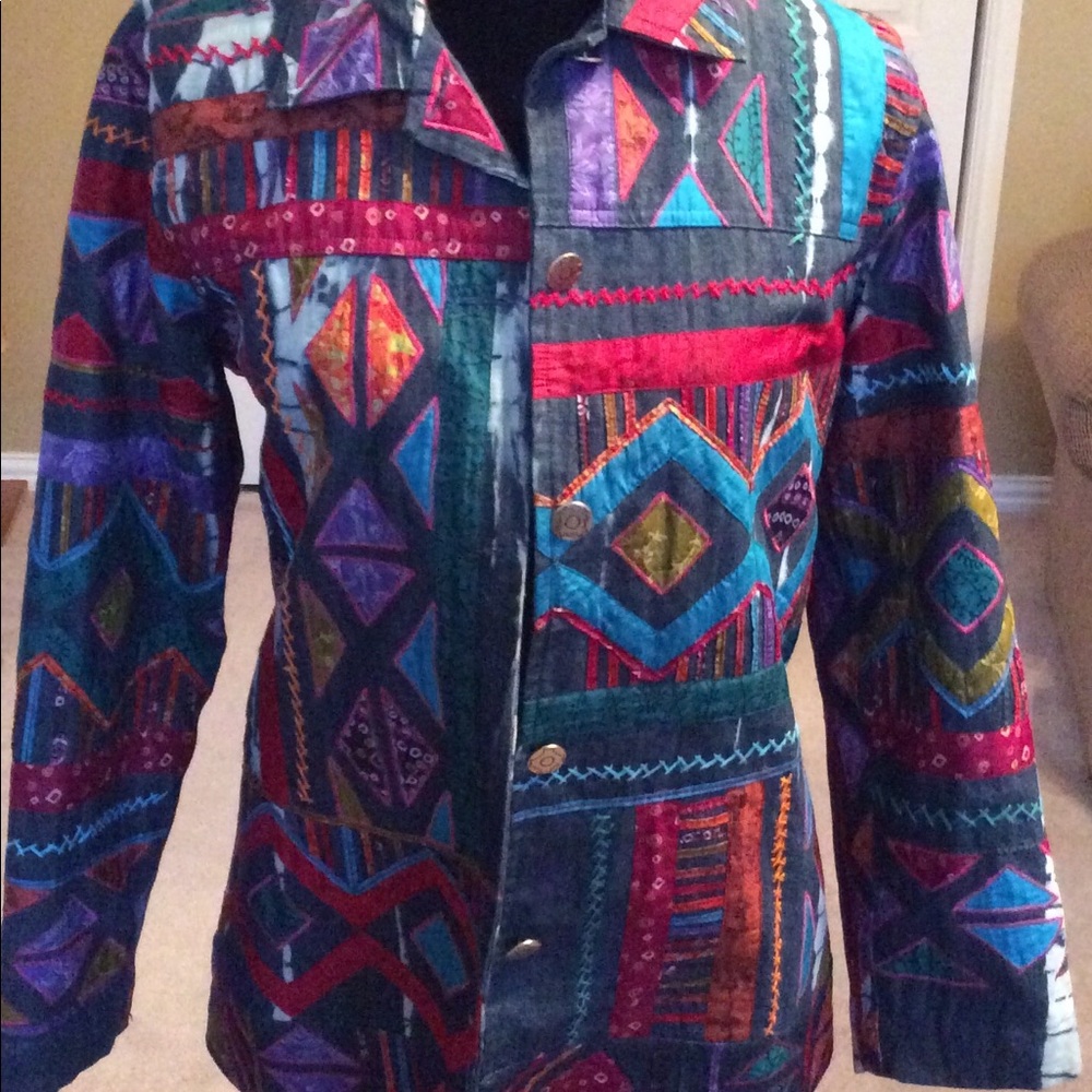 Chico’s Design Jacket Multicolored Patch Blazer